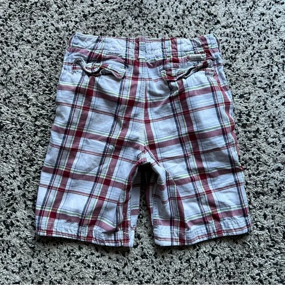Abercrombie & Fitch Plaid Shorts Red White Casual Slightly Distressed Men’s 32 - Picture 4 of 16